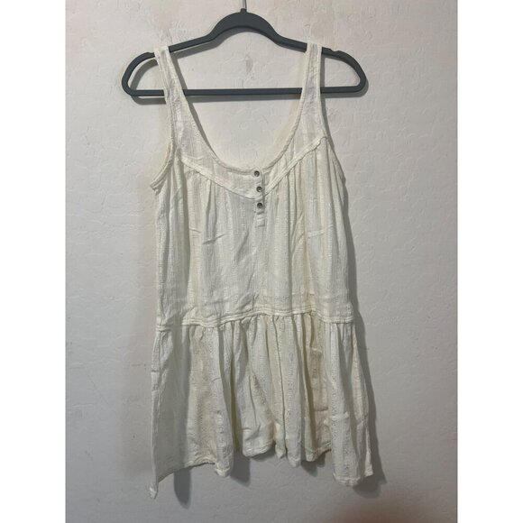 Ecote White Tank Dress Boho Beachy Sz M Coverup - Picture 1 of 5